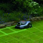 quadrillage de la pelouse du robot RMR seul vers un petit muret